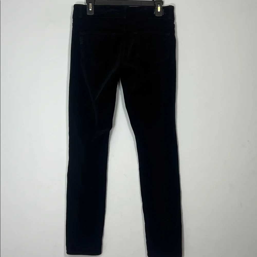PAIGE Women's Black Elegant Velvet Trousers Mid Rise Skinny Leg Pants‎ Size 29